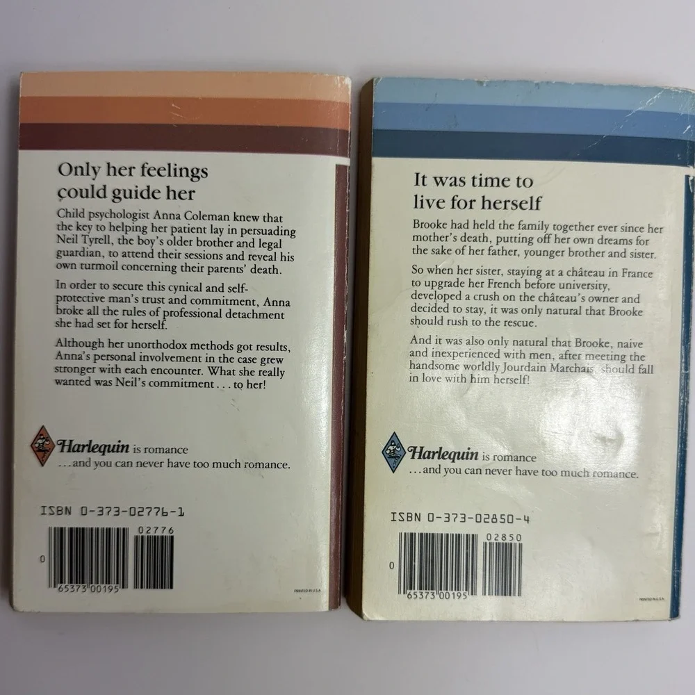 Vintage 1980s Harlequin Romance Paperback 2-Book Lot 1st Editions Power Point